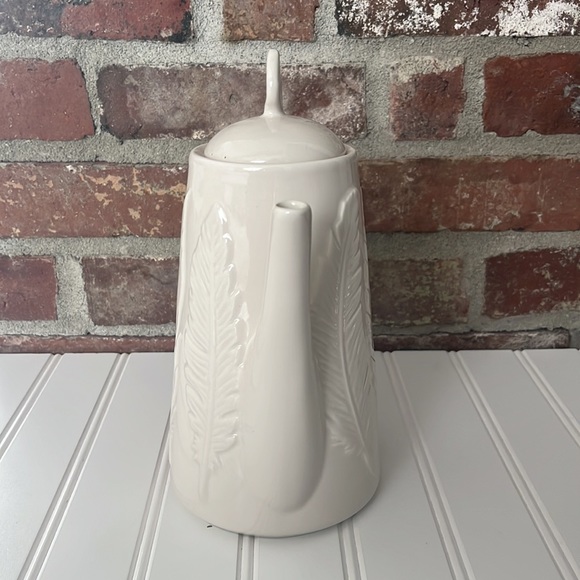 Coffee Pot by Patch NYC @ Target. Cream color with fern design ceramic - Picture 2 of 11